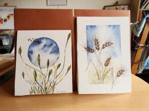 lot de 2 cartes ~ Moissons et Clair de Lune