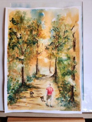 Balade en forêt ~ Aquarelle